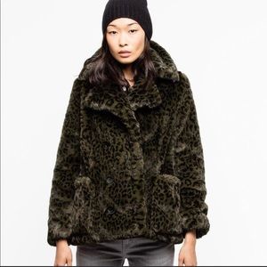 Zadig & Voltaire Miles Leo Faux Fur Coat, Leopard Print